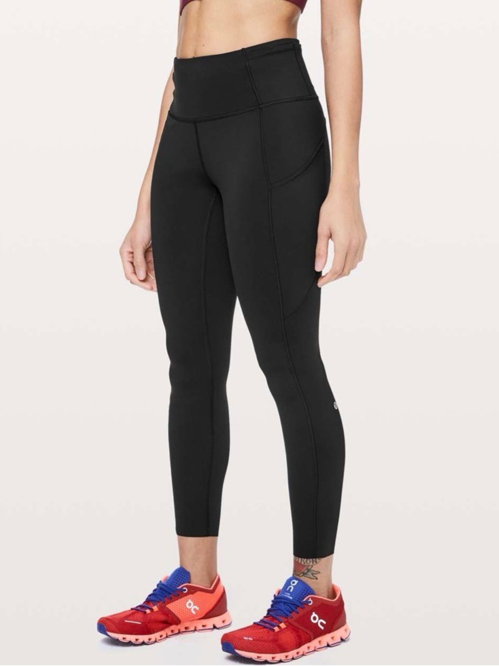 lululemon athletica Fast and Free 25’ inseam Black High-Rise Leggings size 6